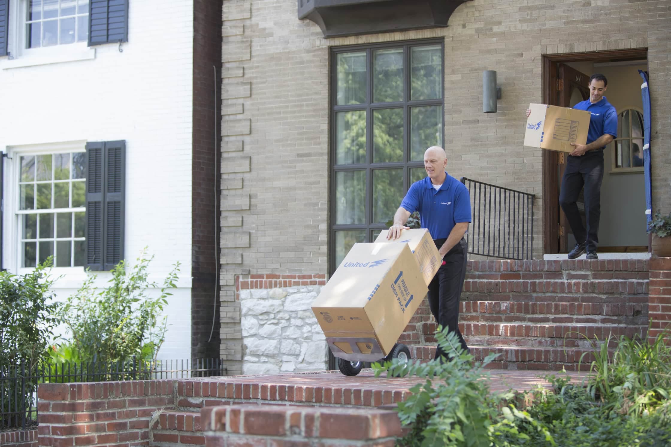 movers outside a house