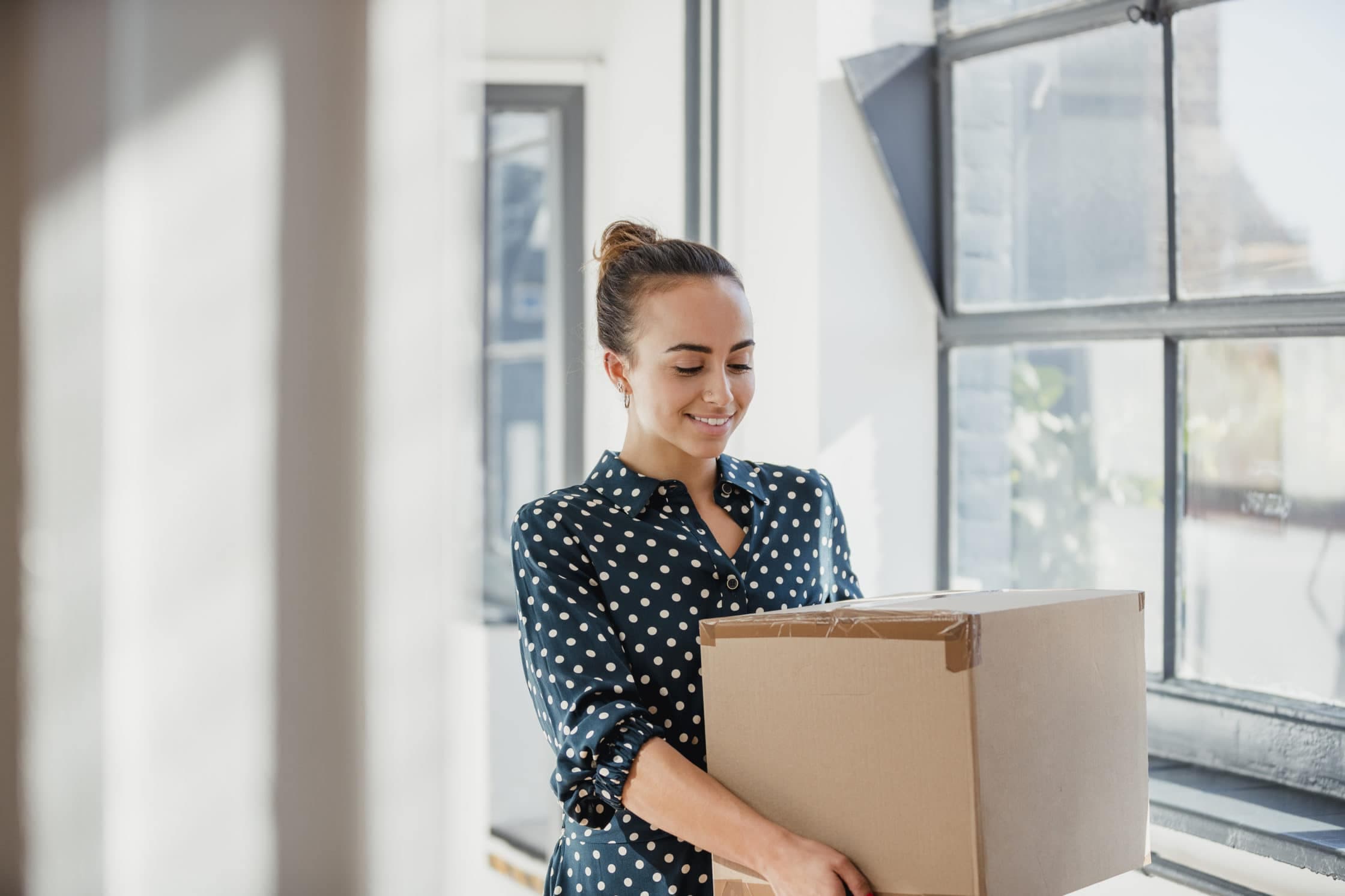 woman moving stuff